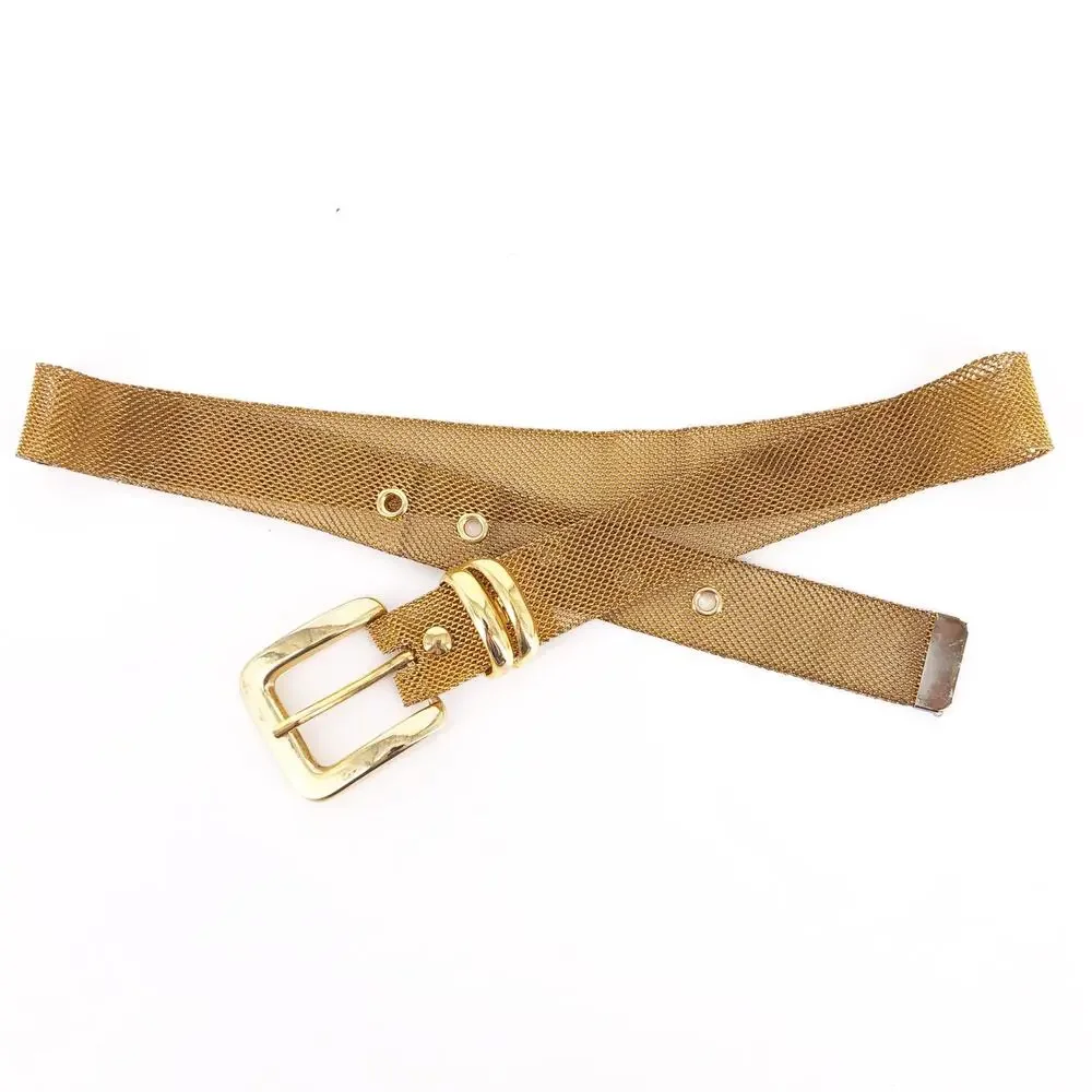 90s gold metal mesh belt 1990s vintage